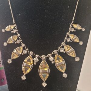 LIA SOPHIA Rhinestone and Glass STATEMENT BIB NECKLACE